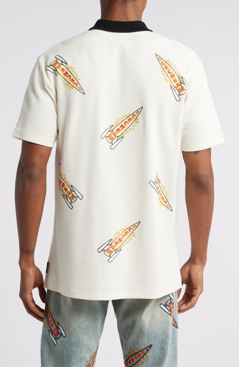 ICECREAM Anchor Embroidered Polo, Alternate, color, Antique White