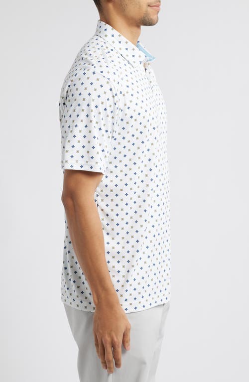 Swannies Ballard Medallion Print Golf Polo In White