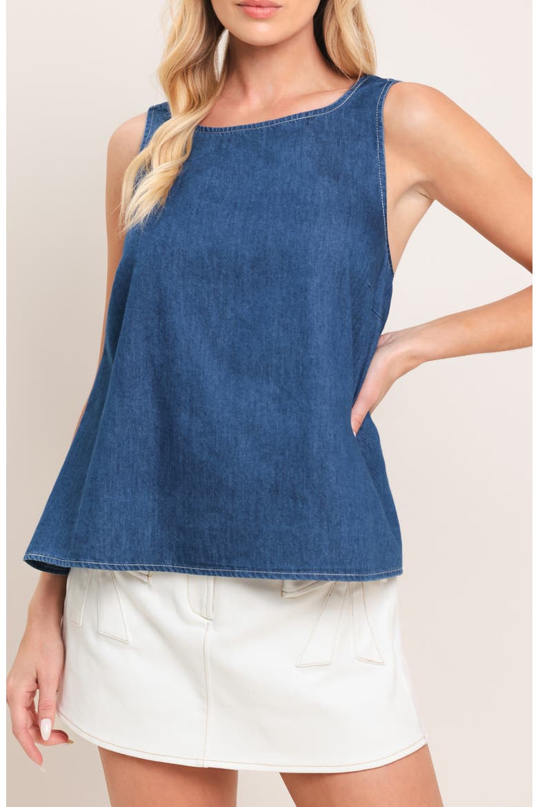 Open Back Sleeveless Cotton Top, Main, color, MEDIUM INDIGO