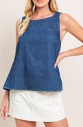 FLYING TOMATO Open Back Sleeveless Cotton Top