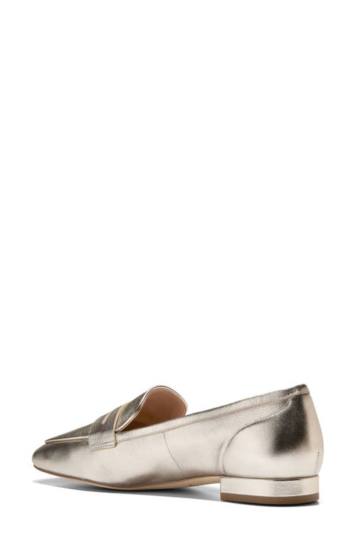 Cole Haan Tarese Penny Loafer In Soft Gold Leather