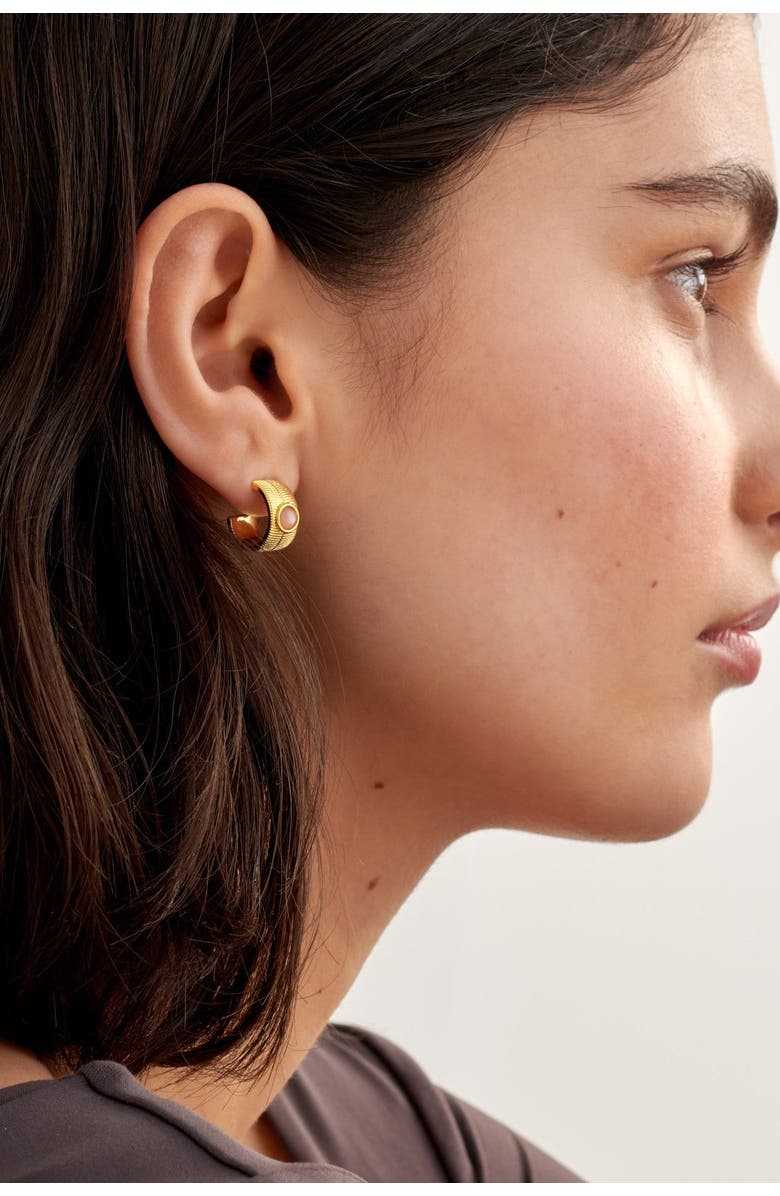 Katie Loxton 'July' Waterproof Gold Birthstone Hoop Earrings, Alternate, color, July