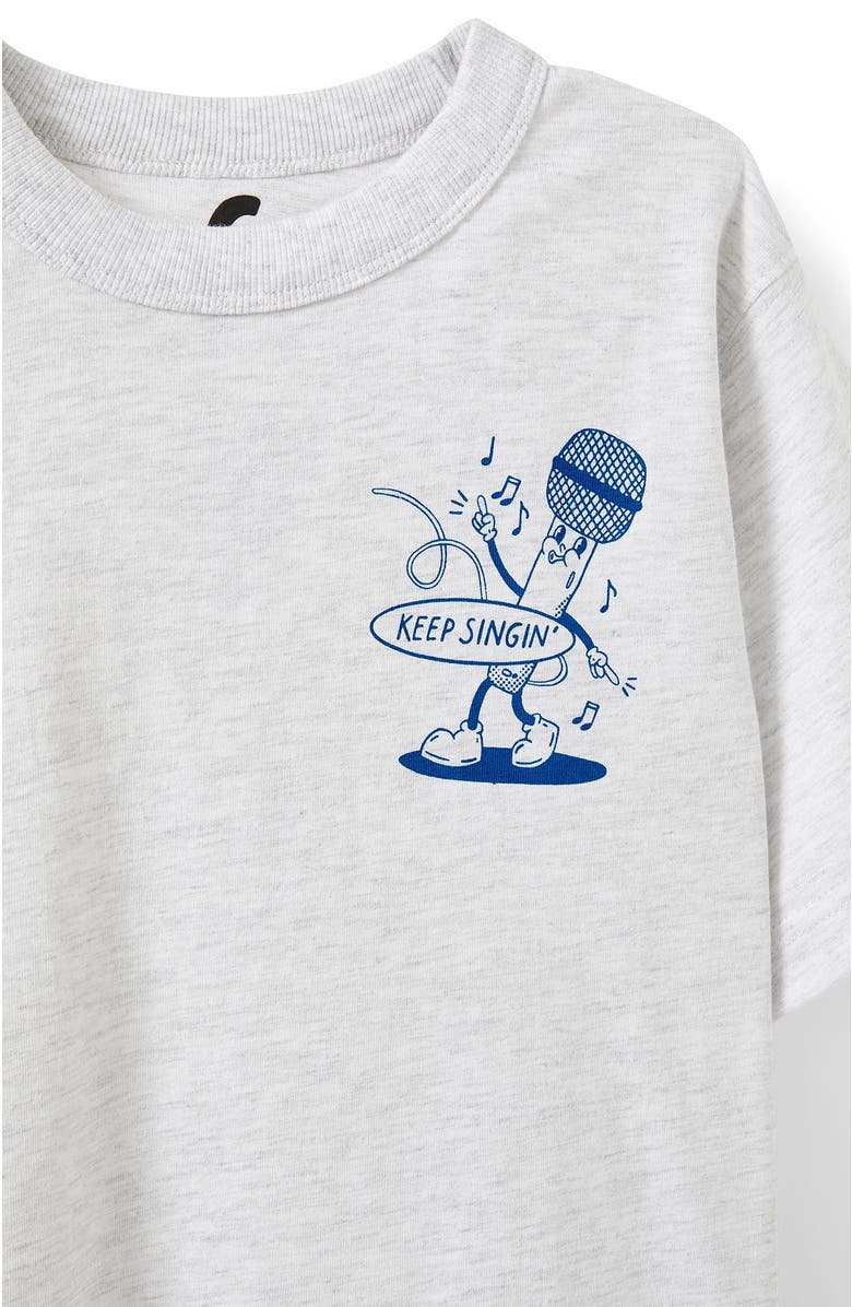 Cotton On Kids Kid's Poppy Oversize Graphic Print Tee, Alternate, color, Grey Marle Karaoke Club