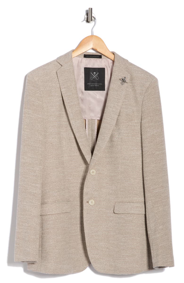 John Varvatos Star USA Heathered Knit Two Button Sport Coat, Alternate, color, Tan