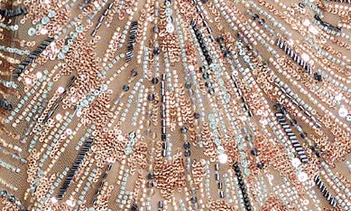 Helsi Coco Puff Sleeve Minidresscoco Sequin & Bead Embellished Puff Sleeve Minidress In Neutral