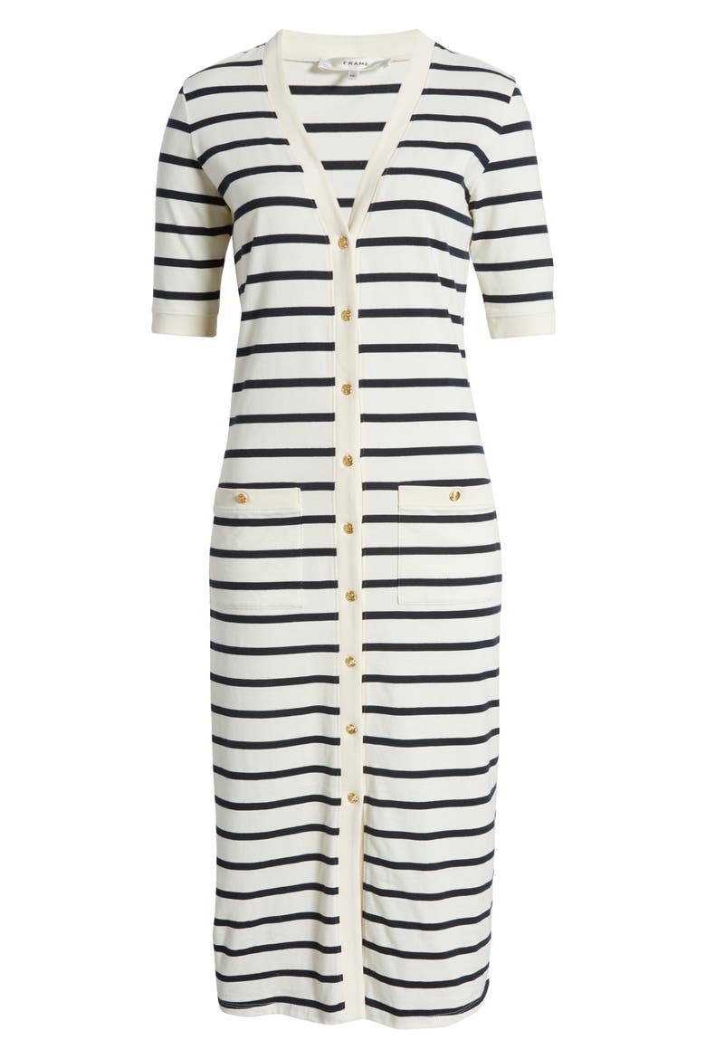 Stripe Henley Midi Dress, Alternate, color, NAVY MULTI