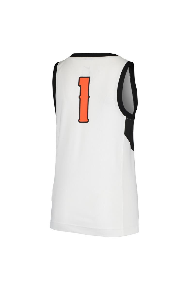 Nike Youth Nike #1 White Oklahoma State Cowboys Team Replica Basketball Jersey, Alternate, color, 