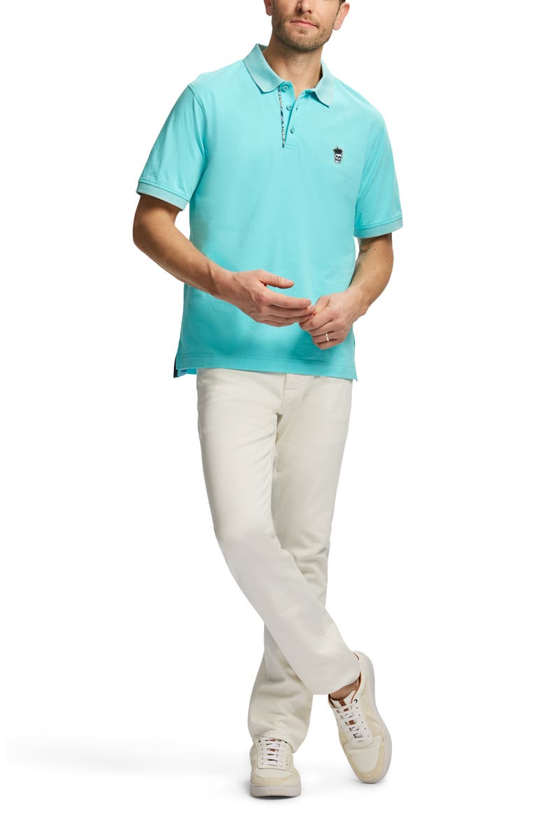 Lucifer Cotton Knit Polo, Alternate, color, ICE BLUE