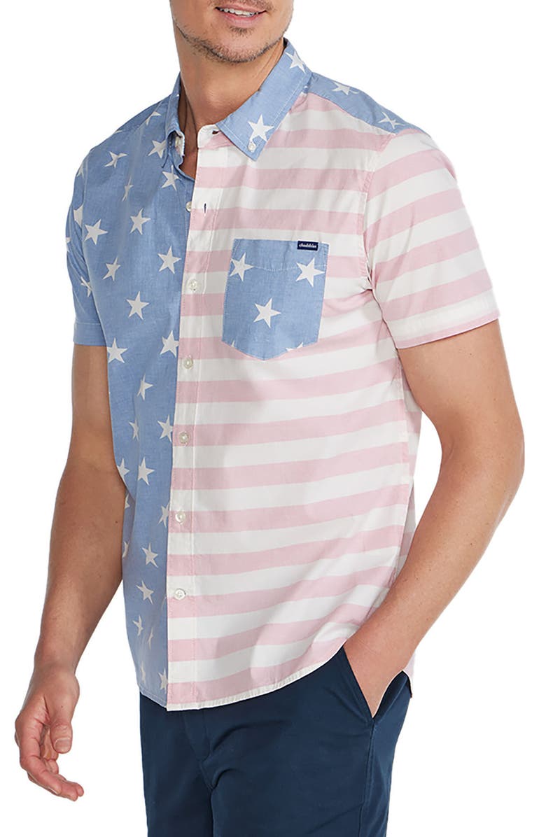 Chubbies Friday Stripe Stretch Button-Down Shirt, Alternate, color, 
