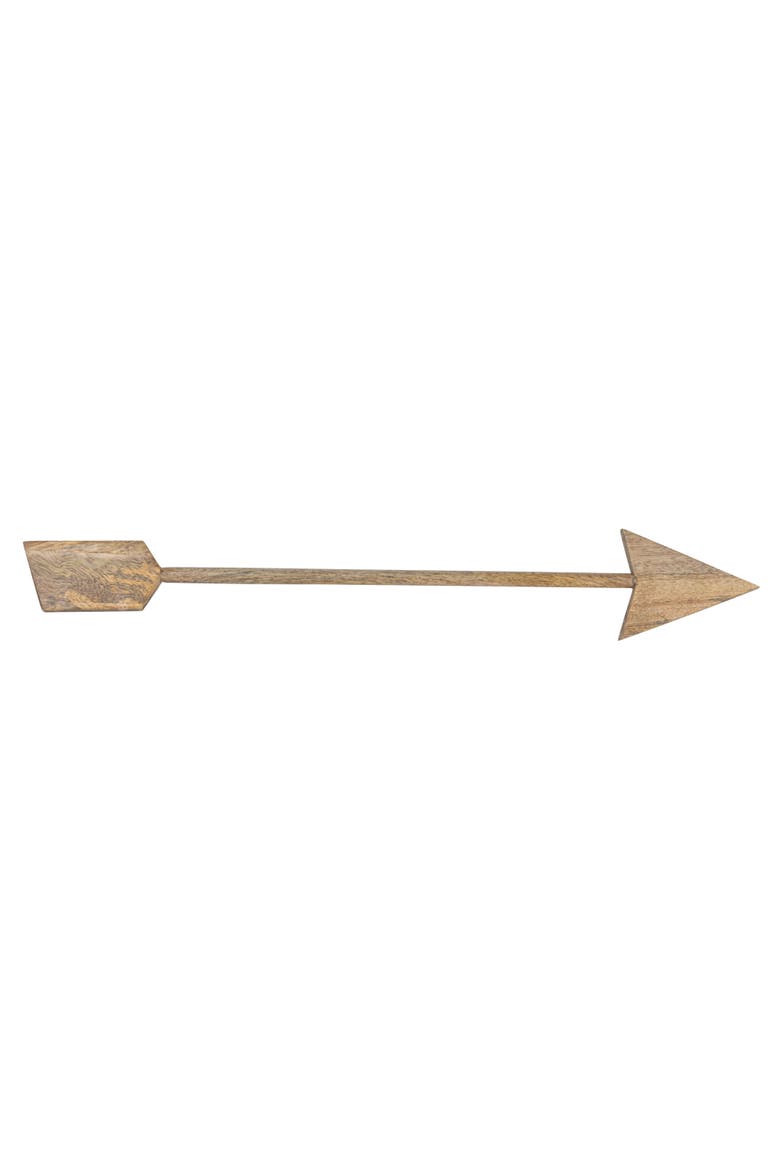 20-Inches Carved Mango Wood Arrow Wall Decor, Natural, Alternate, color, Natural
