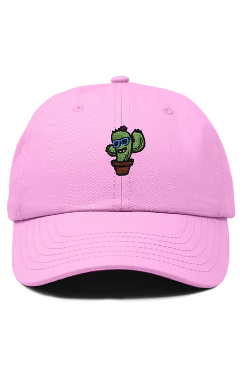 Dalix Cactus Embroidered Casual Cap In Light Pink