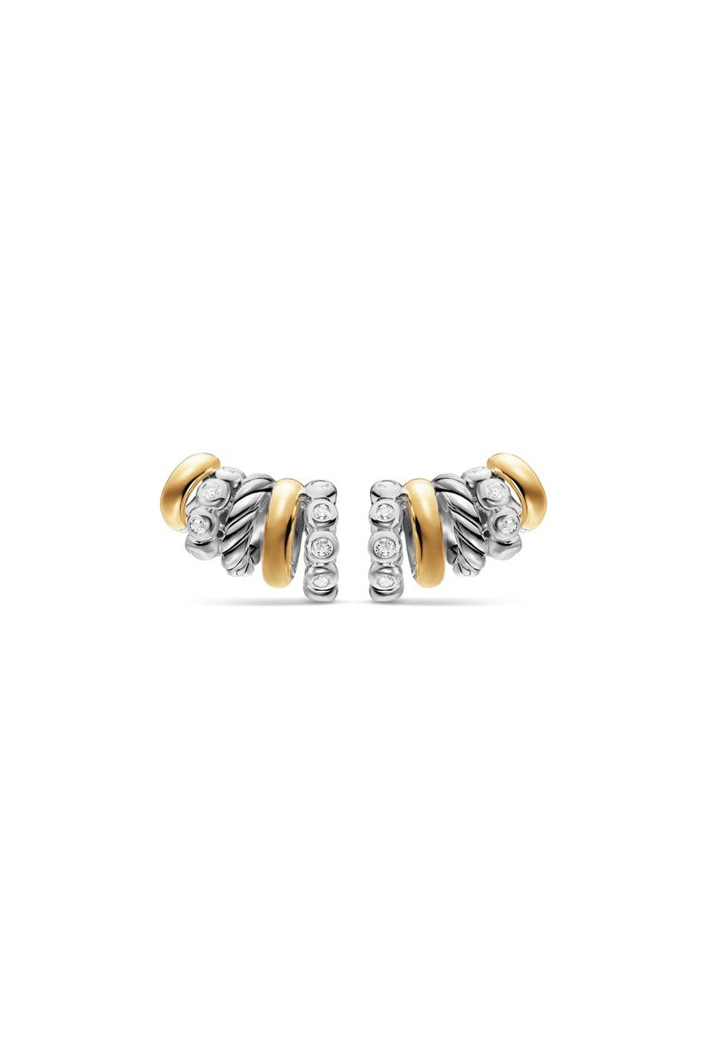 Mercer 18k Gold & Sterling Silver Multi Hoop Climber Earrings, Main, color, SILVER PAVE