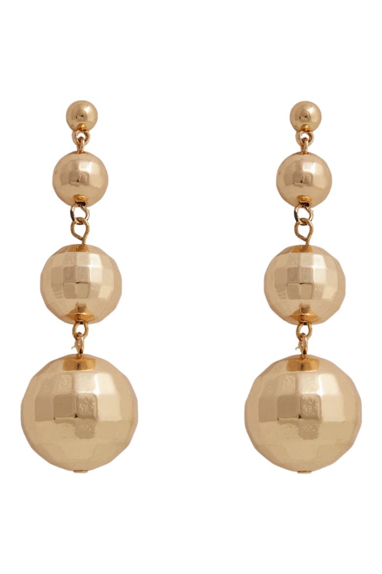 Donna Disco Ball Drop Earrings, Main, color, GOLD