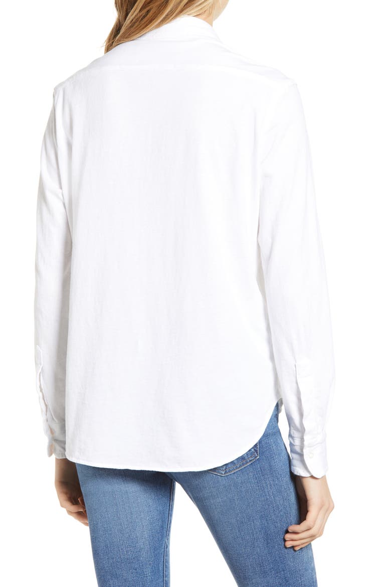 Tee Lab Knit Button Down Shirt, Alternate, color, WHITE