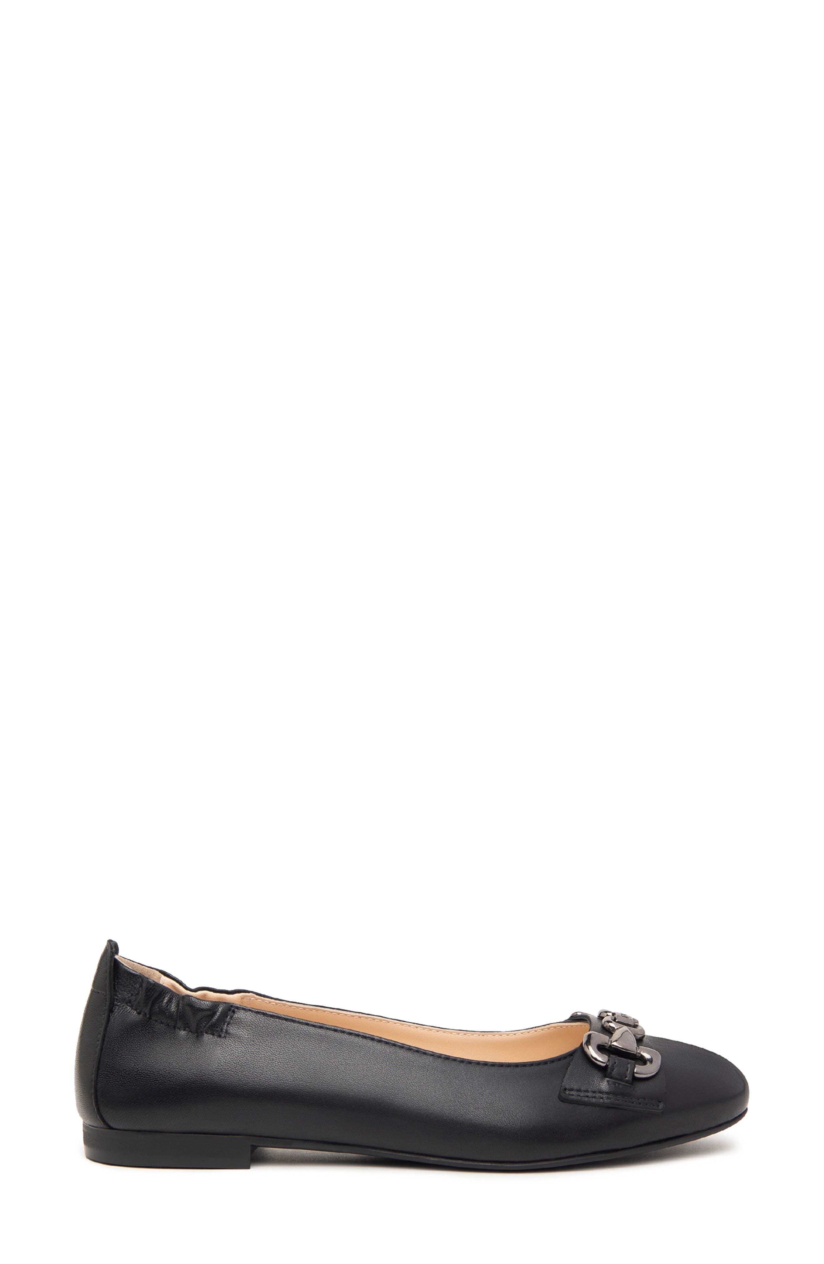 NeroGiardini Horsebit Ballet Flat, Alternate, color, Black