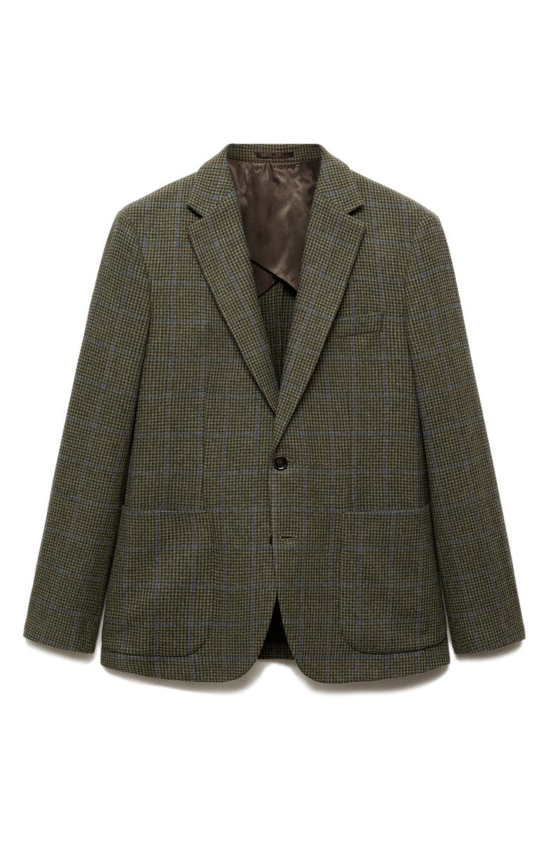 MANGO Slim Fit Houndsooth Wool Blend Sport Coat, Alternate, color, 