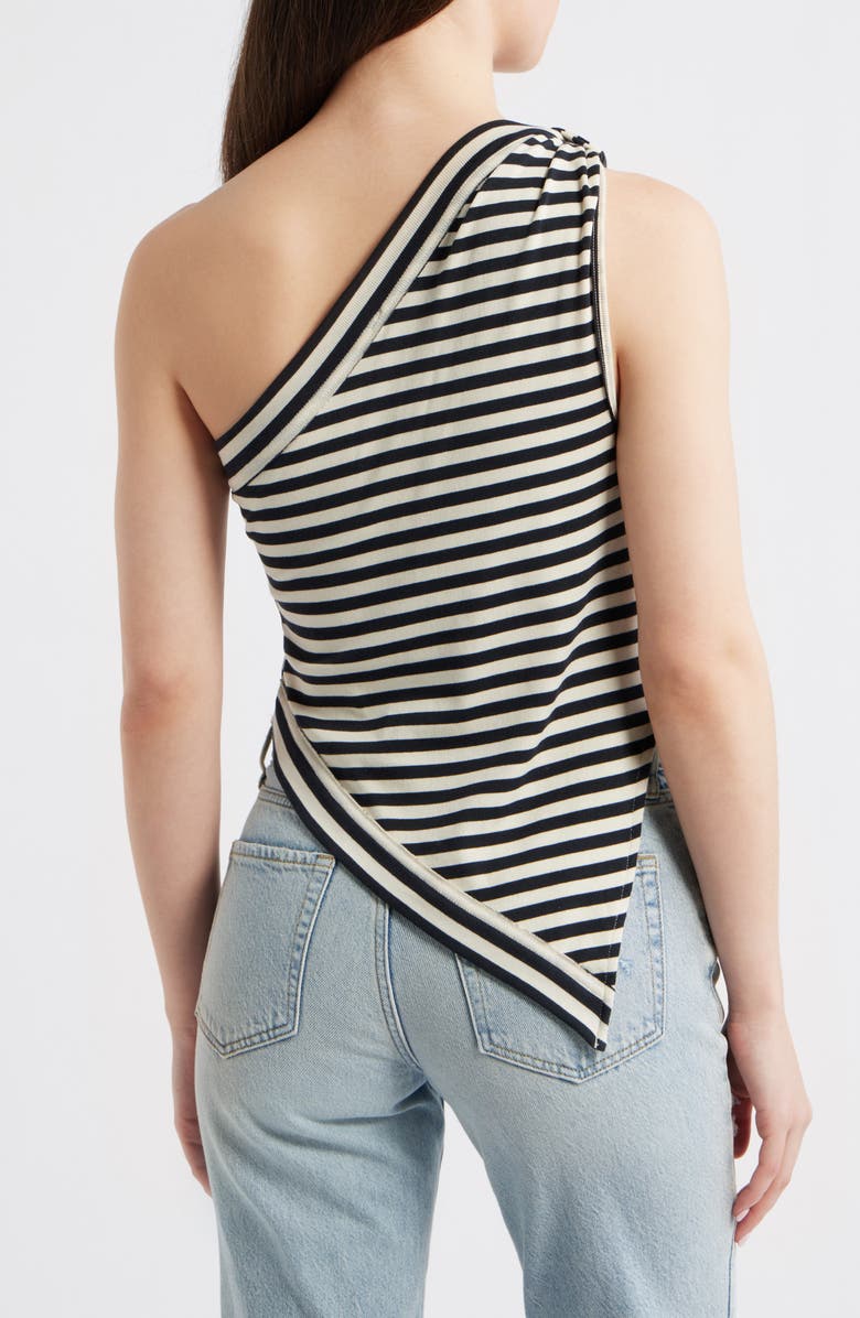 Free People Knot My Vibe One-Shoulder Asymmetric Top, Alternate, color, Black Combo