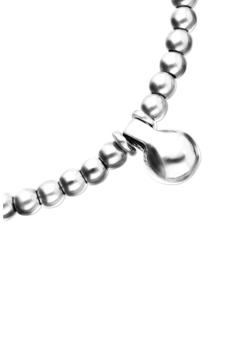 Necklace of medium spheres plated in sterling silver and large dial, Alternate, color, Silver