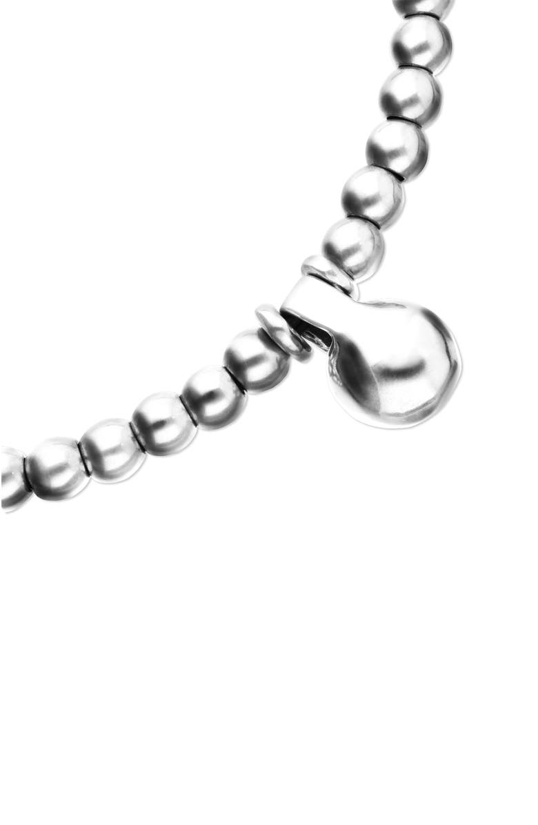 UNODE50 Necklace of medium spheres plated in sterling silver and large dial, Alternate, color, Silver