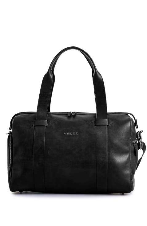 Leather Duffle Bag  Aged Effect