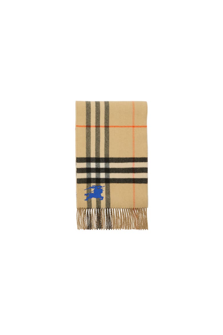 Reversible Knight Check Cashmere Scarf, Alternate, color, Sand beige