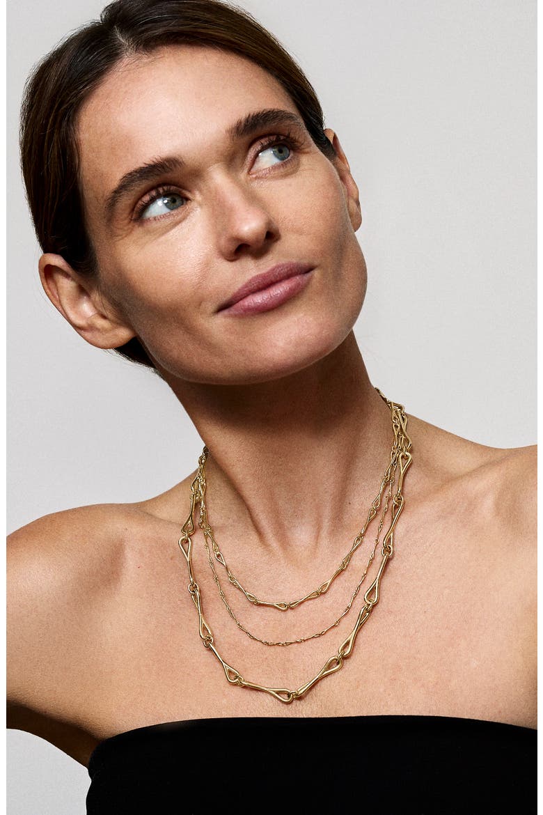 Large WaterDrop Link Necklace, Alternate, color, 14K YELLOW GOLD