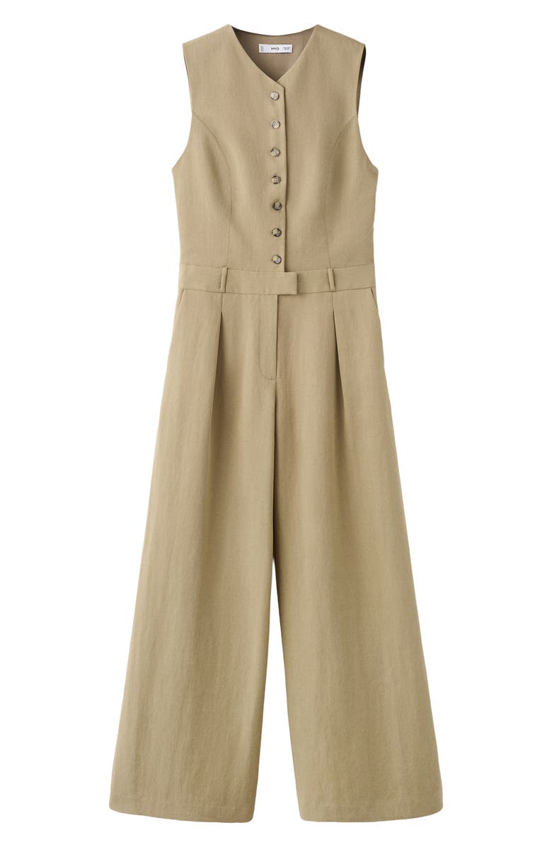 MANGO Sleeveless Wide Leg Jumpsuit, Main, color, 