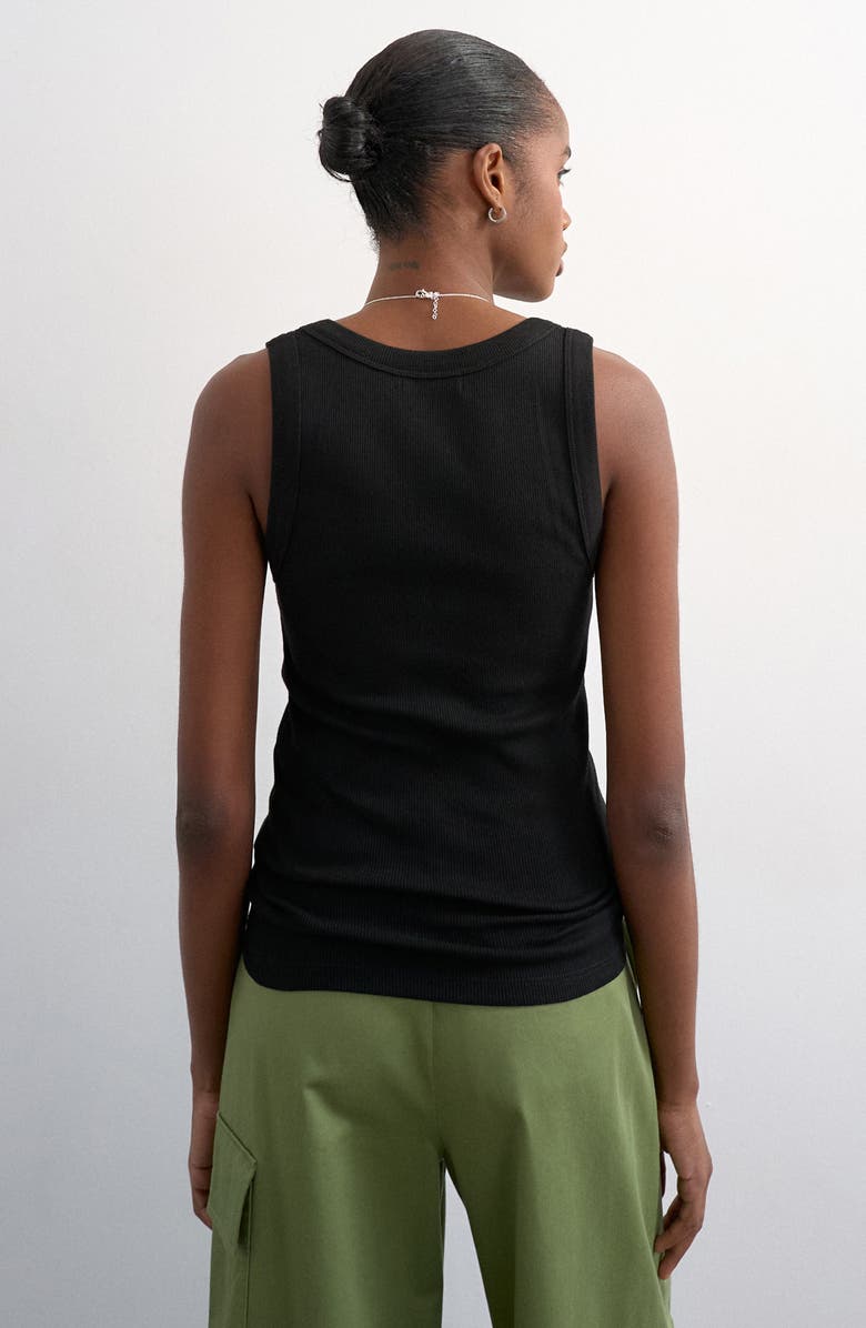 Topshop Scoop Neck Stretch Cotton Rib Tank, Alternate, color, 