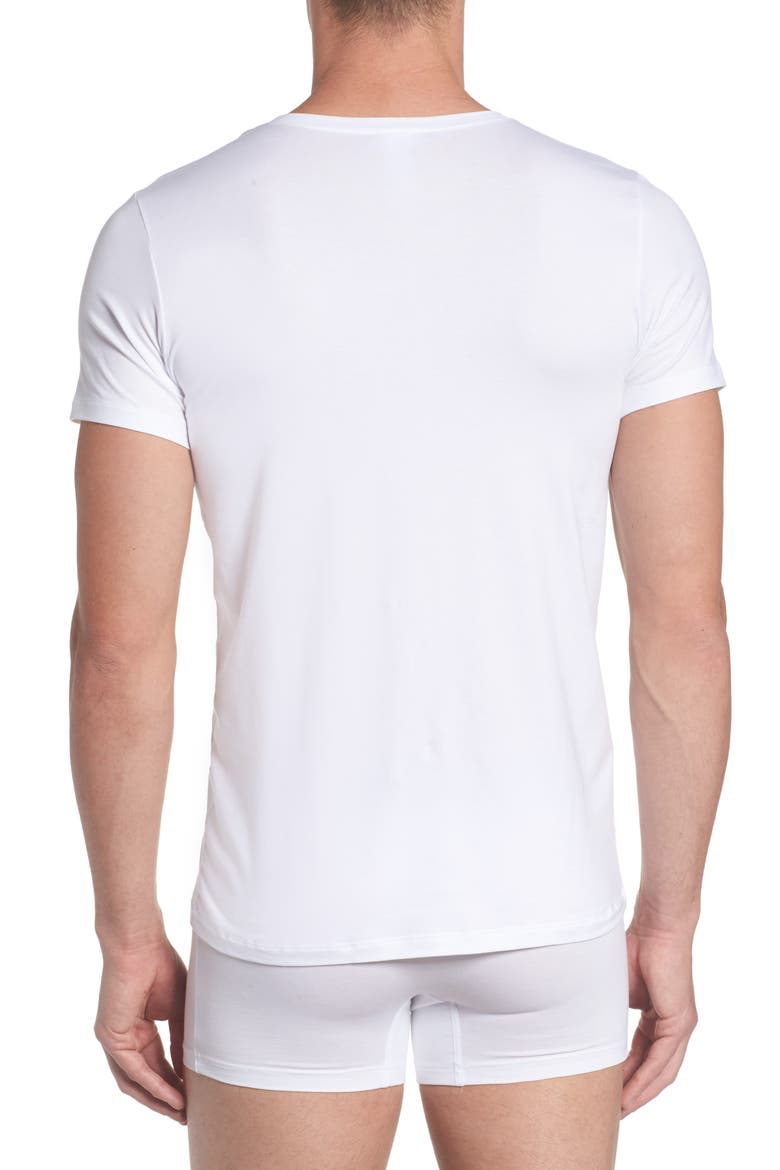 Cotton Superior Fitted V-Neck Cotton T-Shirt, Alternate, color, WHITE