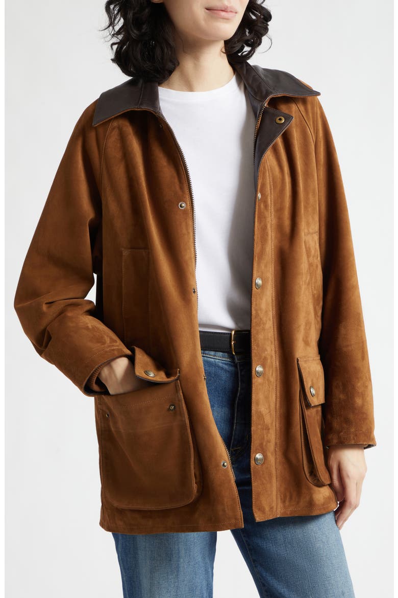 Kedem Leather Suede Parka, Alternate, color, MARTORA