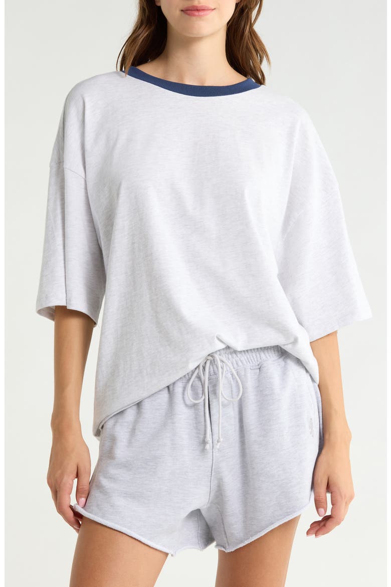 Tackle Heather Oversize Cotton T-Shirt, Main, color, WHITE HEATHER GREY