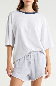 Free People Tackle Heather Oversize Cotton T-Shirt