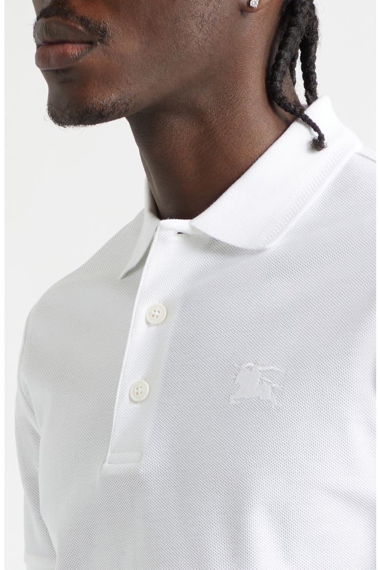 Eddie Equestrian Knight Design Cotton Piqué Polo, Alternate, color, WHITE