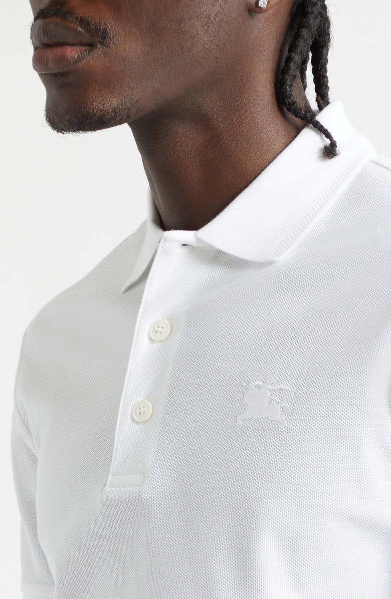 Burberry Eddie Equestrian Knight Design Cotton Piqué Polo, Alternate, color, White