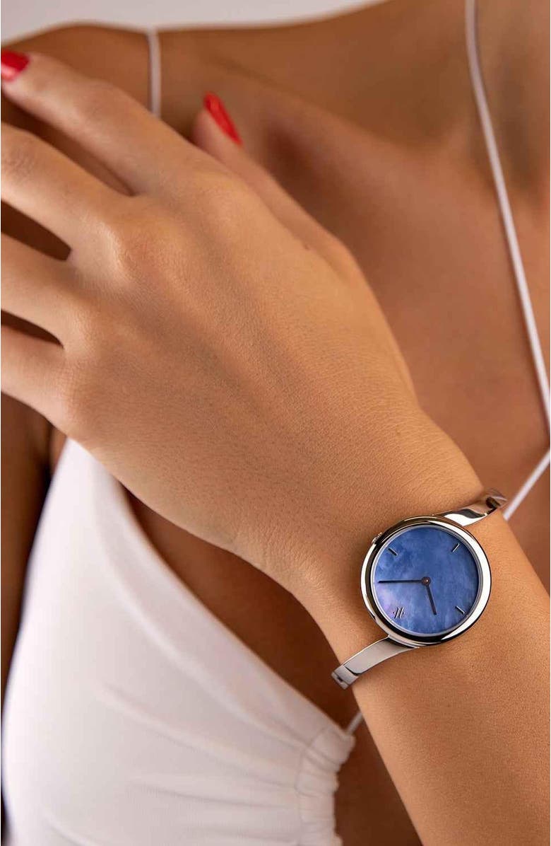 VANNA Claire Gemstone Watch, Alternate, color, Blue Pearl-Silver