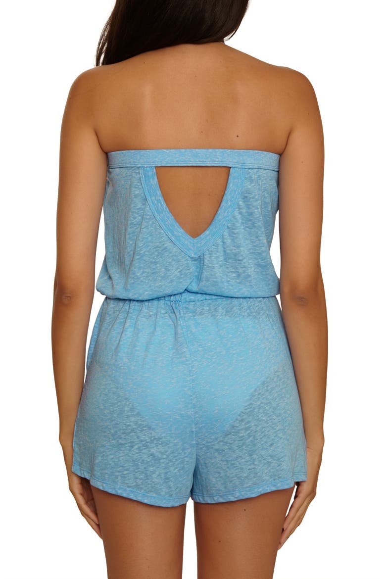 Beach Date Strapless Cover-Up Romper, Alternate, color, SKY BLUE