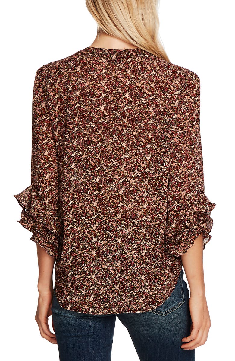 Vince Camuto Ditsy Fields Long Sleeve Blouse, Alternate, color, 