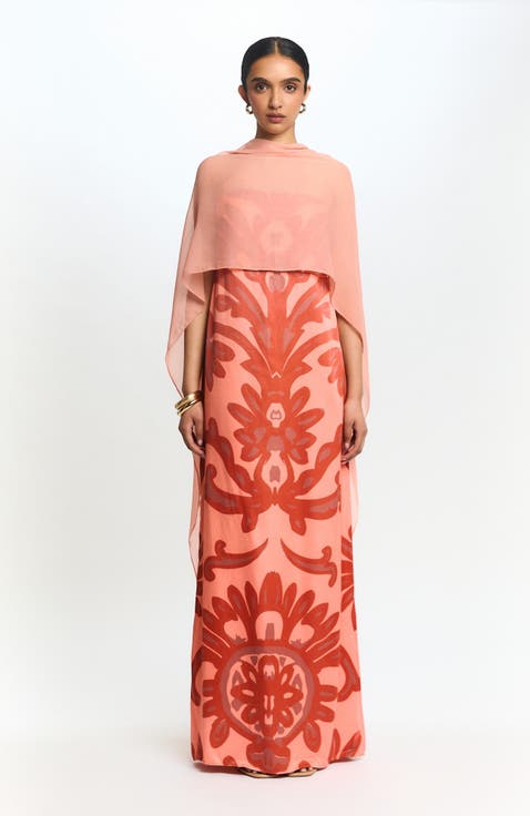 Elia Tubi Strapless Shawl Dress