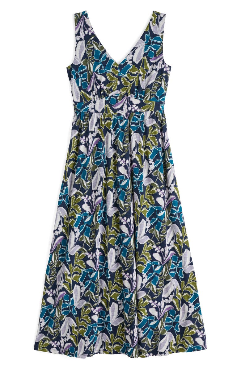 Seasalt Cornwall Polmanter Sleeveless Organic Cotton Jersey Maxi Dress, Alternate, color, Linear Leaves Maritime