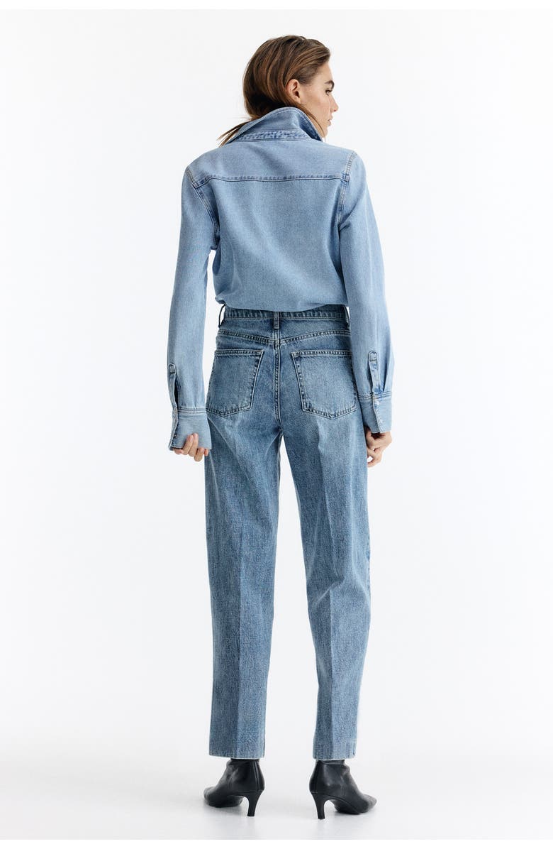 H&M Barrel High Ankle Jeans, Alternate, color, Light Denim Blue