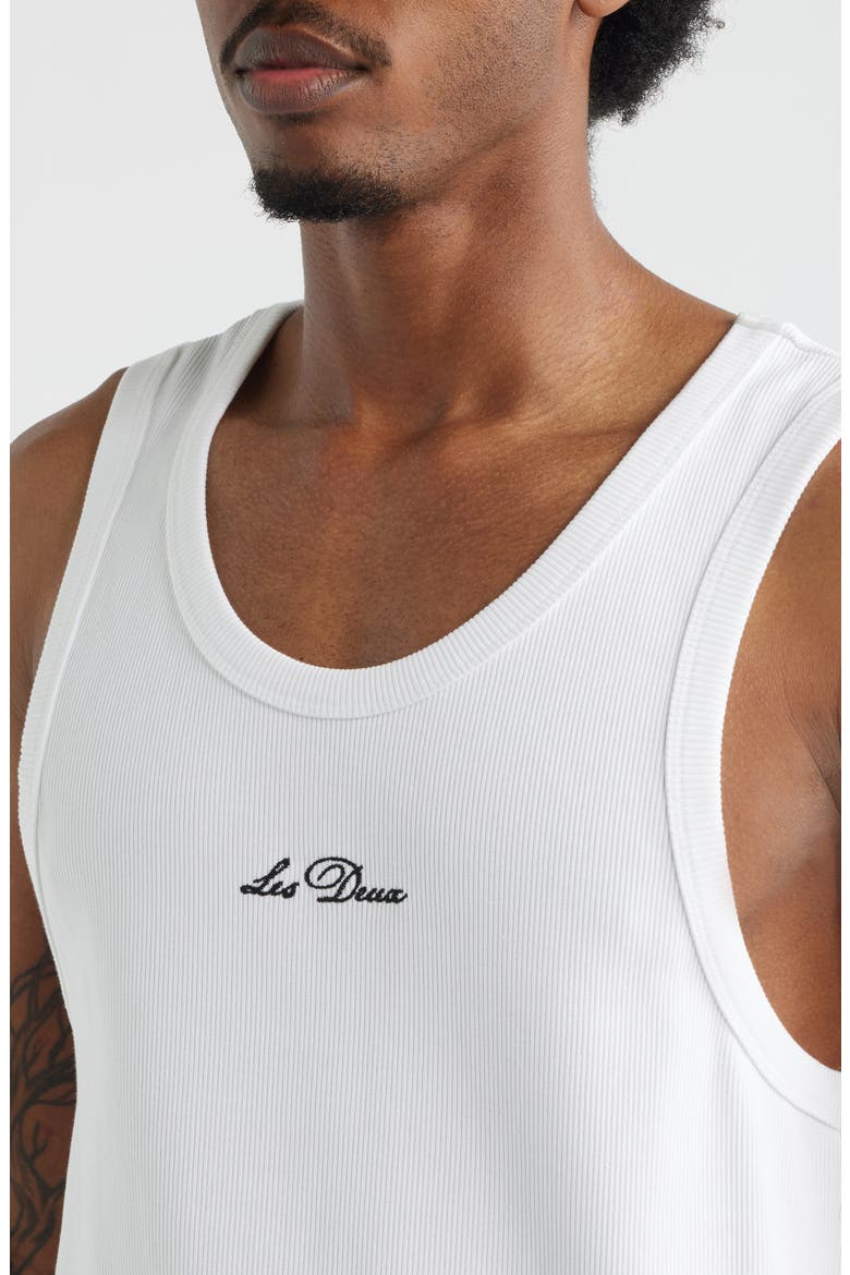Arthur Logo Embroidered Rib Tank, Alternate, color, WHITE