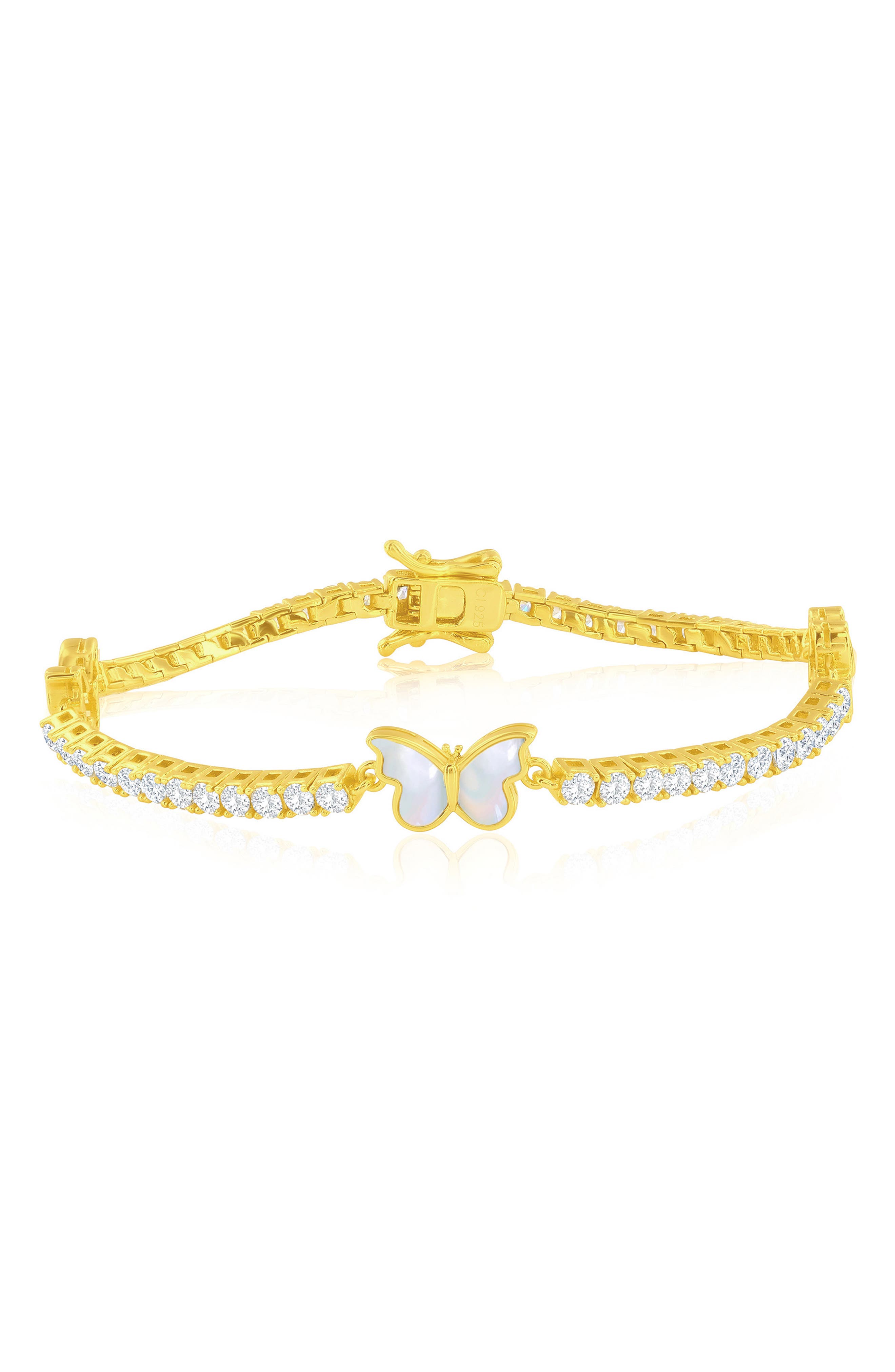 Mother of Pearl & Cubic Zirconia Butterfly Bracelet