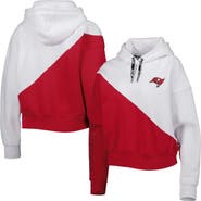 DKNY SPORT Women's DKNY Sport White/Red Tampa Bay Buccaneers Bobbi Color Blocked Pullover Hoodie