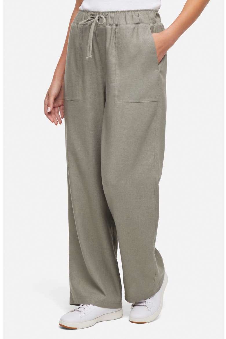 Linen Wide Leg Pants, Alternate, color, VETIVER