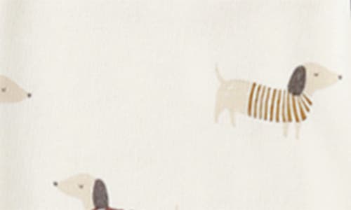 Quincy Mae Dachshund Relaxed Cotton Blend Joggers In White