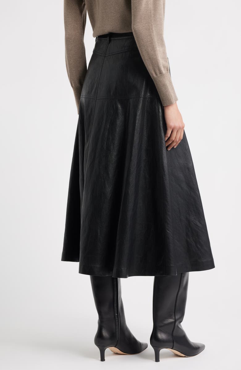 KOBI HALPERIN Rhea Faux Leather Midi Skirt, Alternate, color, Black