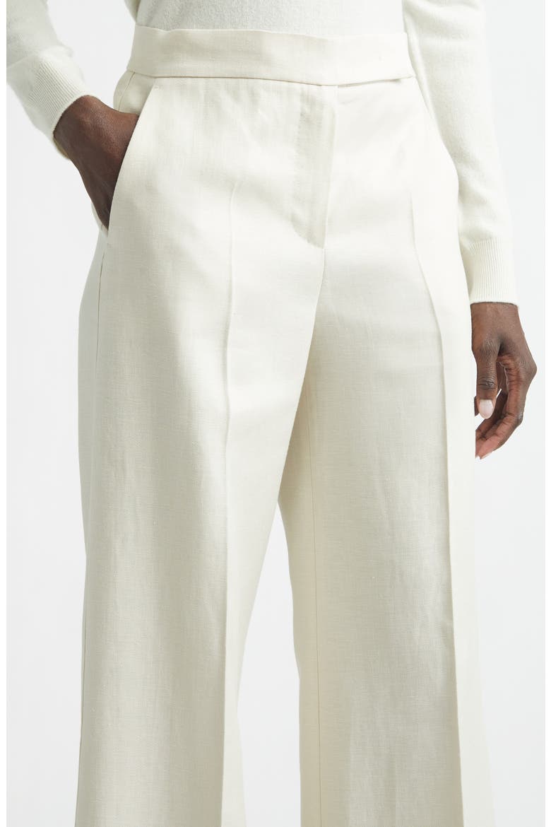 Badesse High Waist Wide Leg Linen Pants, Alternate, color, BEIGE
