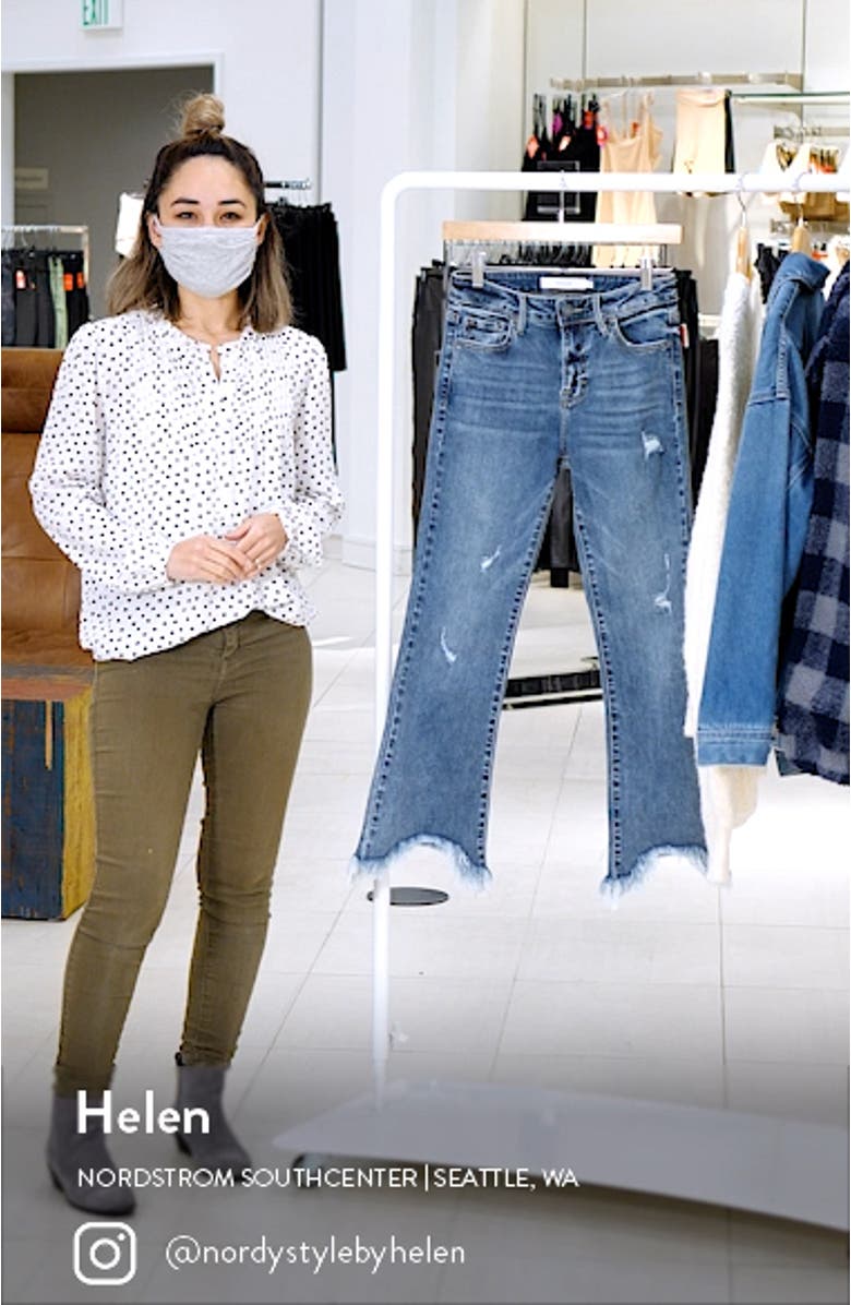 Frayed Mid Rise Crop Flare Jeans, sales video thumbnail