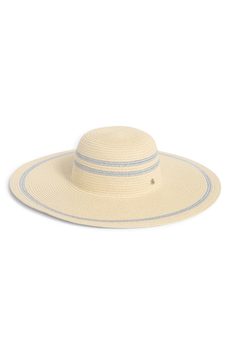 Lauren Ralph Lauren Stripe Straw Sun Hat, Main, color,