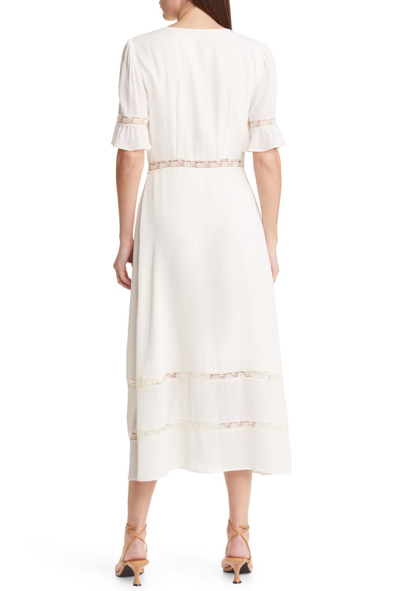 Woodson Lace Inset Button Front Maxi Dress, Alternate, color, IVORY